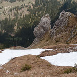 Blick auf die Aufstiegskehren der Nordseite