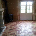 Carrelage neuf terre cuite ciré lustré (image)