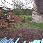 Terrassement mise en place d'un chantier assainissement