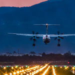 Landung einer Bombardier dash 8 q400 in Graz
