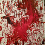 WE in red XXXI, 115 cm/ 75 cm, Öl und Pigment auf Leinwand