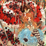 「HIDE AND SEEK」あまいあまいケーキにさそわれてついつまみぐいしてしまったわ。こわいじょおうにみつかるまえにケーキのすきまへかくれましょう。