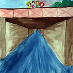 Frei nach Bildbeschreibung "vier Mädchen auf der Brücke" von E. Munch, 2014