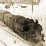 Lokomotywa TKt2 na przetoku osobowym zima 1967/1968, foto: H.Magoń