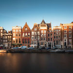 Herengracht in der goldenen Stunde (Amsterdam, Niederlande)