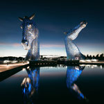 The Kelpies, Blau (Falkirk, Schottland)