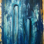 Monet odnaleziony w Krakowie, 2015r., technika własna na płótnie 100x70 cm /  Monet found in Cracow, 2015., Mixed media on canvas 100x70 c
