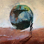 A kuku! , akryl na płótnie 33x23cm, 2013r. /  Peekaboo! , Acrylic on canvas 33x23cm, 2013.