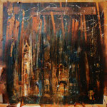 Katedra II, technika własna na płótnie 70x70 cm, 2015 r., SPRZEDANY - KOLEKCJA PRYWATNA