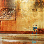 Z miłości do kofeiny wielopostaciowej, 2014r., akryl na płotnie 40 x 80 cm  / For the love of caffeine multiforme, 2014., Acrylic on canvas 40 x 80 cm, private collection