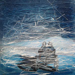 Przejazdżka z Hitchcockiem, 2013r. akryl na płótnie 40x40 cm  / Ride with Hitchcock, 2013. acrylic on canvas 40 x 40 cm, private collection