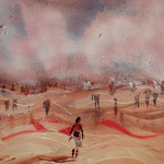 Ruchome piaski, 2013r., akryl na płótnie 55x45 cm /  Quicksand, 2013. Acrylic on canvas 55x45 cm