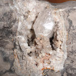 Quartz diamant sur calcite