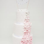 Ombre Flowers Wedding Cake, Lenneke en Fedor, Bruidstaart Den Bosch, Weddingcake Den Bosch