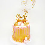 It's a Girl!, Golden babyshower Cake, Taart Den Bosch