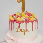 Flower Drip Cake, Lize 1 jaar, Taart Den Bosch