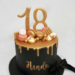 Black with Gold Drip Cake, Hinda 18, Taart Den Bosch