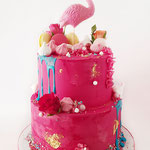 Flamingo Cake Pink Love, Maan,Taart Den Bosch