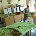 Kräuterworkshop, herstellen von Duftkissen mit Kindern