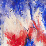 Rot-Blaues Bild, 2015, Acryl auf Papier, ca. 2,10 x 3,00 m