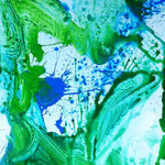 Blau-Grünes Bild klein 1/4, 2016, Acryl auf MDF, 50 x 60 cm