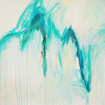 Blau-Grünes Bild 13, 2017, Acryl auf Papier, ca. 2,10 x 2,10 m