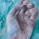 Hand, 2012, Acryl auf Papier, 50 x 70 cm