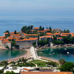 Sveti Stefan, ancien village de pêcheur transformé en hôtel pour stars.