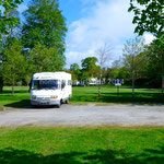 Le parking réservé aux camping-cars dans le parc de Muckross House, malheureusement fermé la nuit.