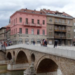 Sarajevo: C'est au niveau de ce pont, devant la maison rose qu'a été assassiné l'archiduc d'Autriche François-Ferdinand