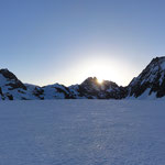 Am Samstag am Glacier Blanc bei Sonnenaufgang.