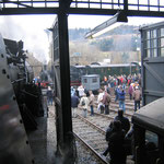 Blick vom Führerstand der 52 6106 auf das Geschehen