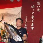 釣って来た魚はお店で皆様に召し上がって戴いております