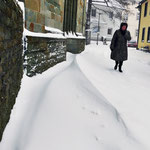 Schneeverwehung an der Paulikirche