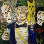 carnaval / prins of darkness alaaf / acryl / olie / doek / 75x75 / 2025