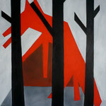 vosintbos (verkocht) / olie / houtskool / doek / 120x100 / 2014