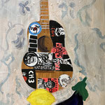 ukelele bitter sour songs / acryl / olie / gesso / doek / 75x50 / 2025