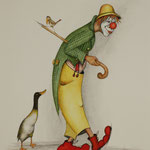 Clown mit Gans