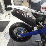 450 SHERCO de Franck avec protection silencieux akrapovic Armor Carbone 