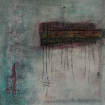 Fähre ins Ungewisse, 70x70, Mischtechnik auf Leinwand, 2018