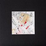 Miniatur 20x20 (9,5x9,5) Acrylmischtechnik verschiedenen Papieren (Japanpapier, Seidenpapier u.a.) aufgezogen auf Acrylmalblockpapier Grammatur 200 und mit einem Profi-Passepartout 1,4 mm 