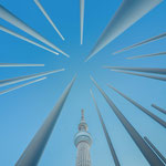 Tokyo Skytree with Poles, Tokyo, Japan. 2025