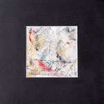 Miniatur 20x20 (9,5x9,5) Acrylmischtechnik verschiedenen Papieren (Japanpapier, Seidenpapier u.a.) aufgezogen auf Acrylmalblockpapier Grammatur 200 und mit einem Profi-Passepartout 1,4 mm 
