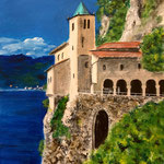 Santa Caterina del Sasso - Acryl auf Malpapier, 40 x 30 cm - WVZ 2021-17