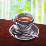 caffè lungo -2- Acryl auf LW/KR, 40 x 40 cm