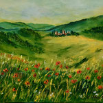 geliebte Toscana - Acryl auf LW/KR, 300 x 40 cm - WVZ 2921-14