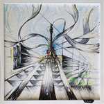 2020 - column - mixed media with oilfinish on PVC and wood frame - 55 x 55