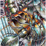 2024 - life at the sea - mixed media on paper A4