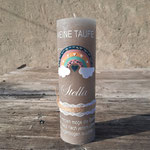 Taufkerze "Stella"; Rustic Kerze 25x8cm 