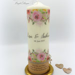 flowers (Stumpenkerze 25x8cm, ivory) 
